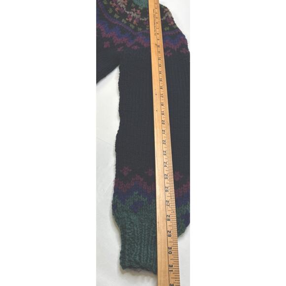 Chunky Handknit Style Cardigan Sweater Cottagecore Pattern Whimsical Women XL - Picture 9 of 9